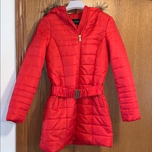 Vero Moda Red Puffer Jacket with belt